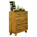 Tallboy with 4 Storage Drawers in Wooden Light Brown Colour-2