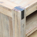 TV Cabinet with 3 Storage Drawers with Shelf Solid Acacia Wooden Frame Entertainment Unit in Oak Colour-3