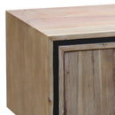 TV Cabinet with 2 Storage Drawers Cabinet Solid Acacia Wooden Entertainment Unit in Sliver Bruch Colour-2