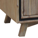 TV Cabinet with 2 Storage Drawers Cabinet Solid Acacia Wooden Entertainment Unit in Sliver Bruch Colour-5