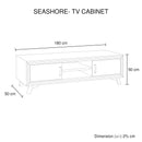 TV Cabinet with 2 Storage Drawers Cabinet Solid Acacia Wooden Entertainment Unit in Sliver Bruch Colour-6