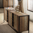 Wine Cabinet with 2 Strorage and open Selves Bar Cabinet Cupboard in Oak Colour-1