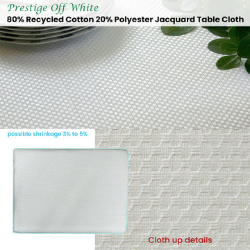 Invitation Prestige Cotton Rich Jacquard Off White Table Cloth 160 x 270 cm - 0