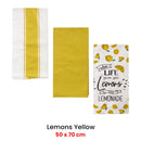 Home Oasis Set of 3 Printed Cotton Rich Tea Towels 50 x 70 cm Lemons Yellow-2