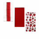Home Oasis Set of 3 Printed Cotton Rich Tea Towels 50 x 70 cm Strawberry Red-1