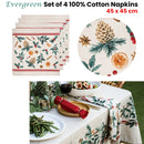 Ladelle Set of 4 Evergreen 100% Cotton Napkins 45 x 45 cm-2