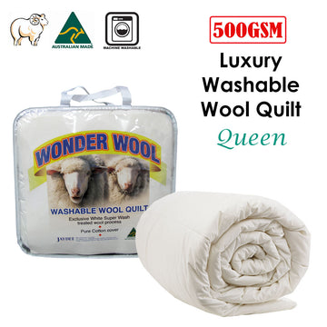 500GSM Washable Wool Quilt Queen - 0