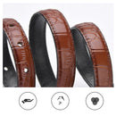 Genuine leather with Crocodile pattern pin buckle thin belt jeans belt for women (Light Brown)-4