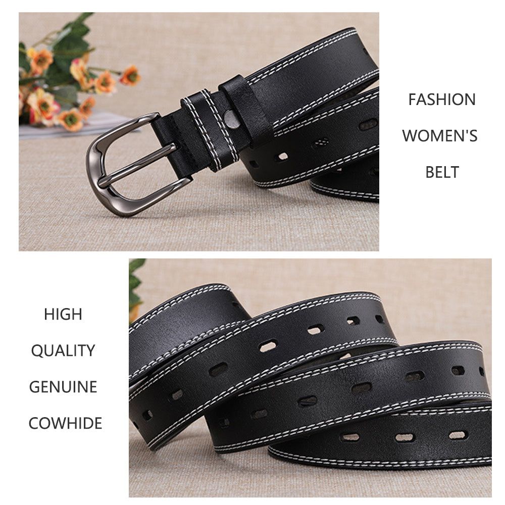 Classic Leather Belts for Women, Joyreap Genuine Leather Womens Belts Alloy Pin Buckle (Red) - 0