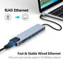 8in1 Hub USB-C To Type-C USB 3.0 4K HDMI RJ45 Ethernet SD TF OTG PD Port Adapter-5