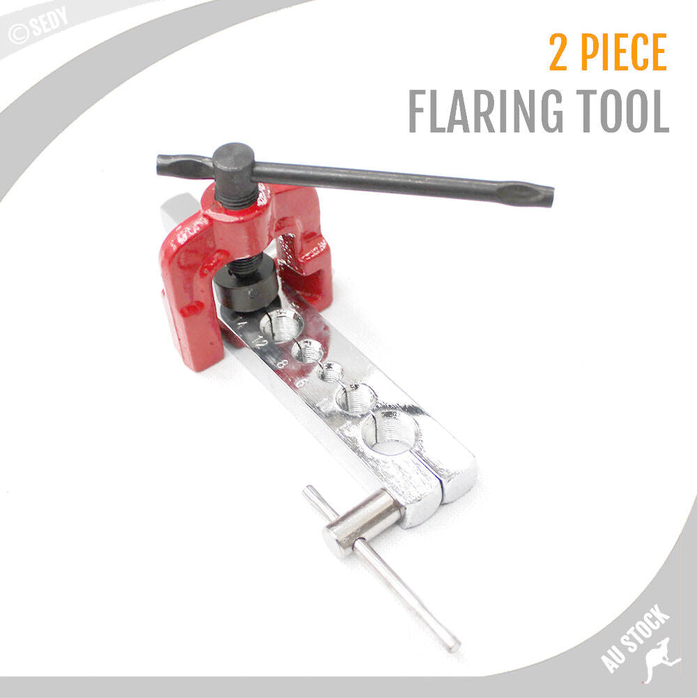 2 Piece Flaring Tool Tubing Pipe Flaring Dies Tool Kit Air Brake Line Bar Flare