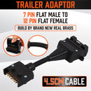 7 Pin Flat Plug to 12 Pin Flat Female Socket Adaptor Trailer Caravan Connector-2