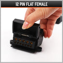 7 Pin Flat Plug to 12 Pin Flat Female Socket Adaptor Trailer Caravan Connector-5