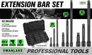 9Pcs Extension Bar Set 1/4" 3/8" 1/2" Black Drive Socket Auto Repairing-3