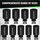 SWANLAKE 9-Piece 1/2" Drive Jumbo Impact Socket Set, Metric 29mm-38mm Large Socksts Spindle Axle Nut Impact Socket, CR-V Black-2