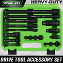 SWANLAKE 18Pcs Drive Tool Accessory Set Extension Bars Impact Universal Joint-2