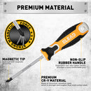 ELEAD 6Pcs Magnetic Screwdriver Set Phillips Slotted Non-Slip Handle Crv-5