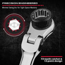 SEDY 6Pcs Extra Long Flex-Head Ratchet Spanner Set Double Box End Spanner 8-19mm-5