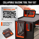 HORUSDY 3Pc Orange Magnetic Parts Tray Set Tool Trays Storage Organizer Screw-4