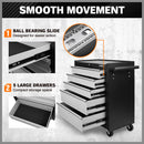 HORUSDY 5 Drawer Tool Box Trolley Cabinet Storage Cart Garage Organiser Lockable-9