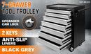 HORUSDY 7 Drawer Tool Box Trolley Cabinet Storage Cart Garage Organiser Lockable-3