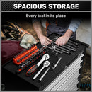 HORUSDY 7 Drawer Tool Box Trolley Cabinet Storage Cart Garage Organiser Lockable-12