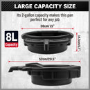 SEDY 8L Oil Change Pan Drain Tray Portable Dish Coolant Recovery Pan Black-4