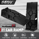 SEDY 2Pcs 2 Ton Heavy Duty Car Ramps 17cm Rise Antiskid Vehicle Service Ramp Au-2