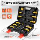11-Pieces Magnetic Screwdriver Set with Case Magnetizer Demagnetizer Flat Head-4
