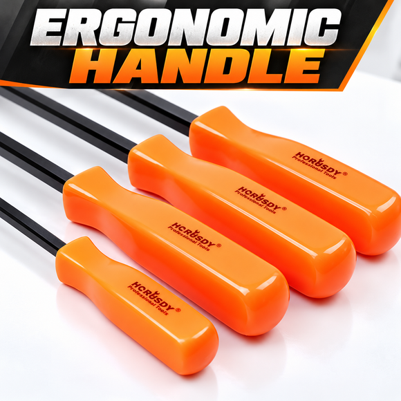 HORUSDY 4-Piece Pry Bar Set, Heavy Dutyt with Ergonomic Handles and Black Oxide Finish, Ideal for Mechanics and DIY Projects
