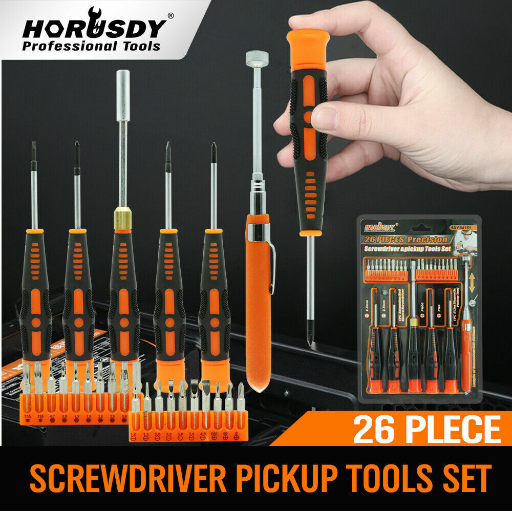 26Pc Precision Screwdriver Set Magnetic Pickup Hex Torx Philip Flat Bits Drive - 0