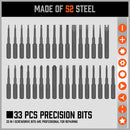 33 PC PRECISION SCREWDRIVER SET BITS PHILIP FLAT SLOTTED TORX HEX ELECTRONIC FIX-5