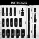 18Pc Deep Impact Socket Set Imperial / SAE Extension Flexible Adaptor 1/2" Drive-4