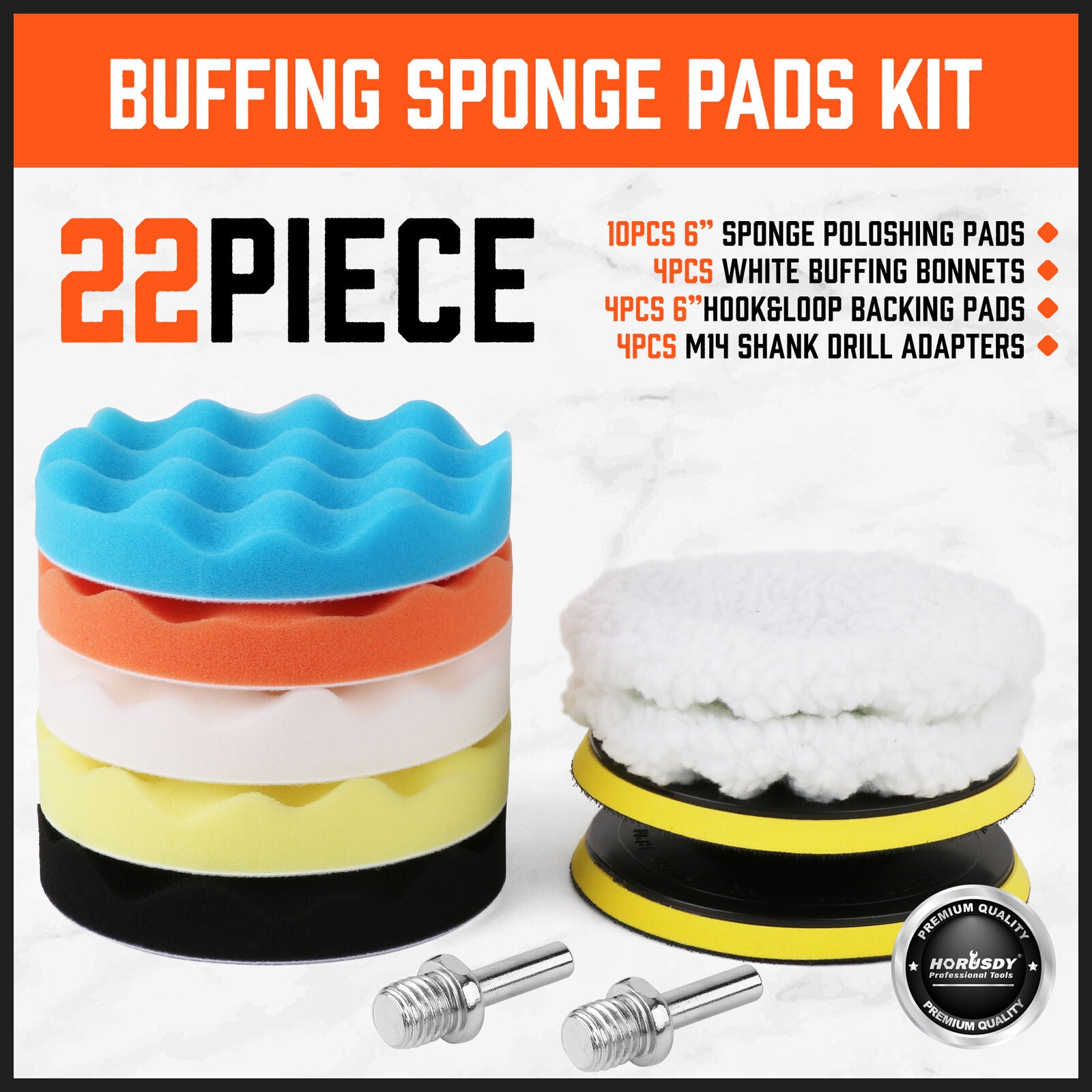 11Pcs 6" Buffing Waxing Polishing Pads Sponge Pad Set For Car Polisher Drill