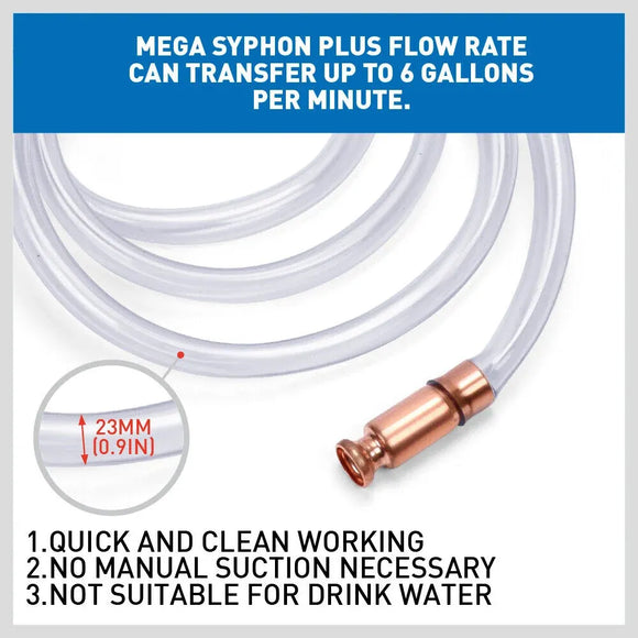 HORUSDY 3M / 10FT Siphon Hose, Multi-Purpose Super Easy Self Priming Siphon Pump with Copper Attachment, for Gas, Oil, Water, Fuel Transfer