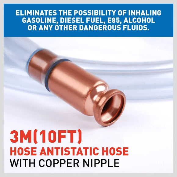 HORUSDY 3M / 10FT Siphon Hose, Multi-Purpose Super Easy Self Priming Siphon Pump with Copper Attachment, for Gas, Oil, Water, Fuel Transfer