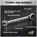 ELEAD 33Pcs Ratchet Wrench Set SAE Metric Wrench Phillips Slotted Bits Adapter-5