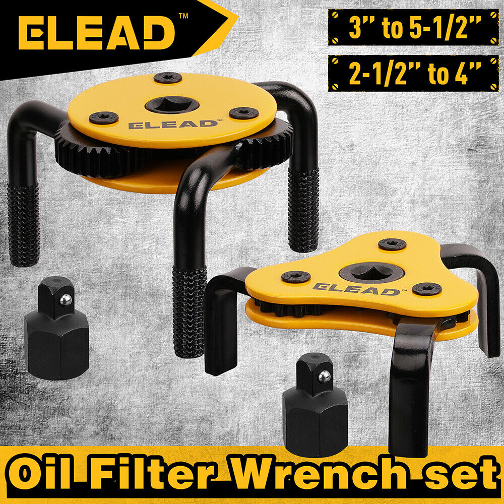 ELEAD 2Pcs Oil Filter Wrench Set Adjustable Oil Filter Change Set Engine Filters - 0