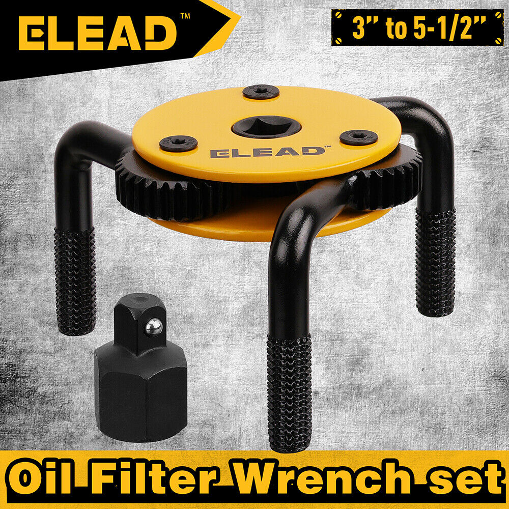 ELEAD 3" to 5-1/2" Oil Filter Wrench Set Oil Filter Removal Tool Automotive Use - 0