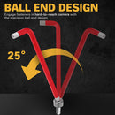 ELEAD 13Pc Extra Large Hex Key Set Long Allen Key Wrench Ball End SAE 5/64"-3/4-7