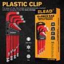 ELEAD 13Pc Extra Large Hex Key Set Long Allen Key Wrench Ball End SAE 5/64"-3/4-8