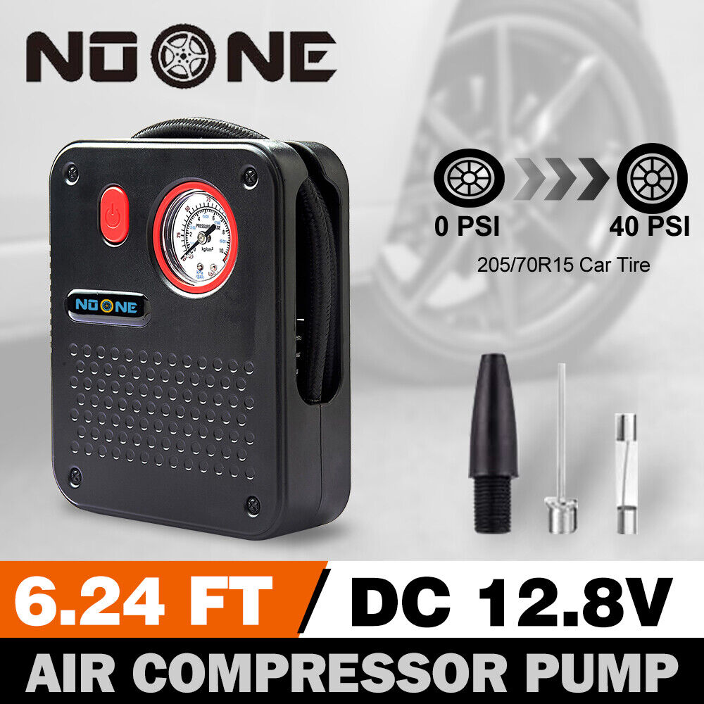 NOONE 1.9M Air Compressor Tire Inflator 12V Portable Car Tire Inflator Pump 60W