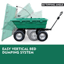 SEDY 225L Poly Pull Dump Cart Garden Hand Trailer Wagon Lawn Wheelbarrow-6