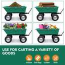 SEDY 225L Poly Pull Dump Cart Garden Hand Trailer Wagon Lawn Wheelbarrow-12