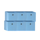 SORTI 33x33x27 CM Blue 6-Pack Foldable Storage Cubes - Fabric Bookcase Organizers for Toys and More-1