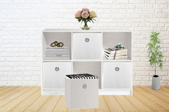 SORTI 33x33x27 CM Purple 6-Pack Foldable Storage Cubes - Fabric Bookcase Organizers for Toys and More