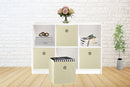 SORTI 27x28x27 CM Beige 8-Pack Foldable Storage Cubes - Fabric Bookcase Organizers for Toys and More-3
