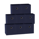 SORTI 27x28x27 CM Dark Blue 8-Pack Foldable Storage Cubes - Fabric Bookcase Organizers for Toys and More-1