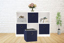 SORTI 27x28x27 CM Dark Blue 8-Pack Foldable Storage Cubes - Fabric Bookcase Organizers for Toys and More-3