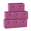 SORTI 27x28x27 CM Dark Pink 8-Pack Foldable Storage Cubes - Fabric Bookcase Organizers for Toys and More-1
